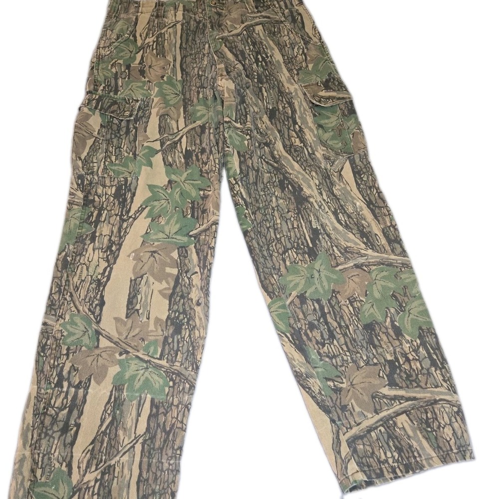 Winchester Camo Cargo Pants Mens Medium 32 34 Vintage Original Trebark Hunting